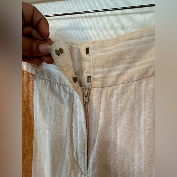 Anthropologie White and Tan Wide Leg Pants - Picture 7 of 12